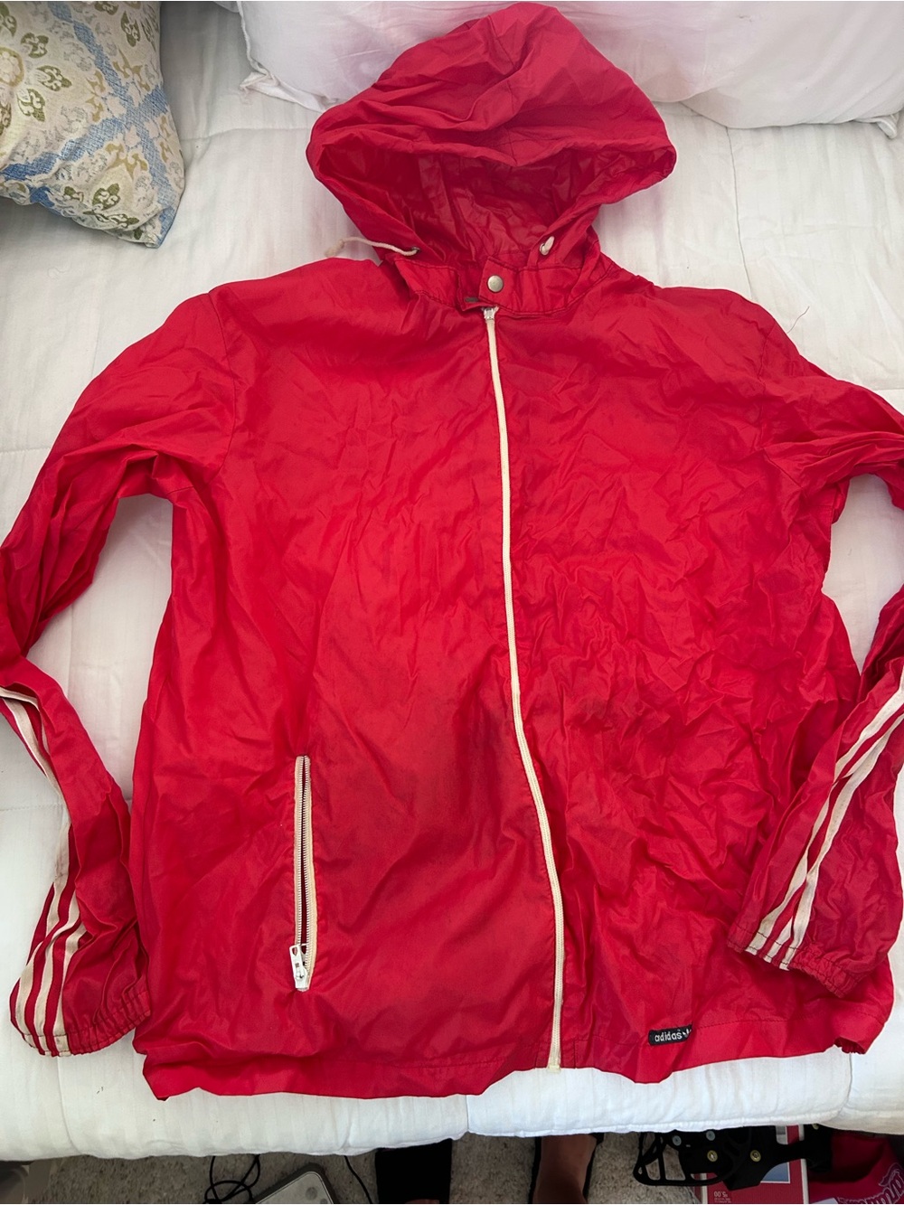 Vintage GOLD Good Condition Super Cool  70s Adidas Pocket Packable Wind Coat